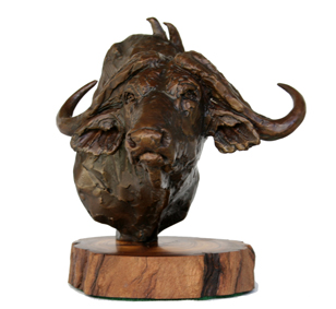 Buffalo portrait bronze